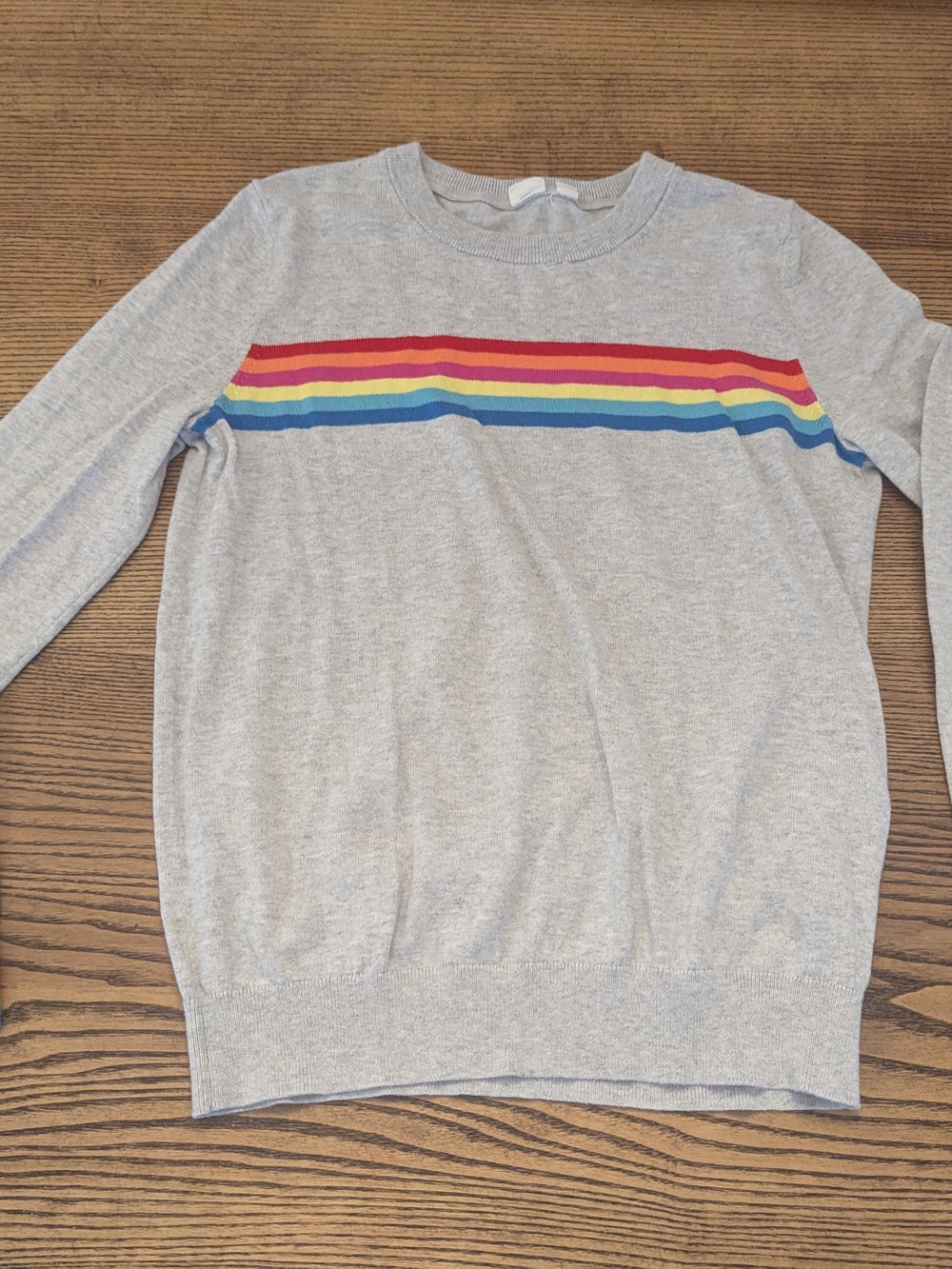 EUC Gap Womens Small Rainbow Stripe Knit Cotton Crewneck Sweater - Picture 2 of 7